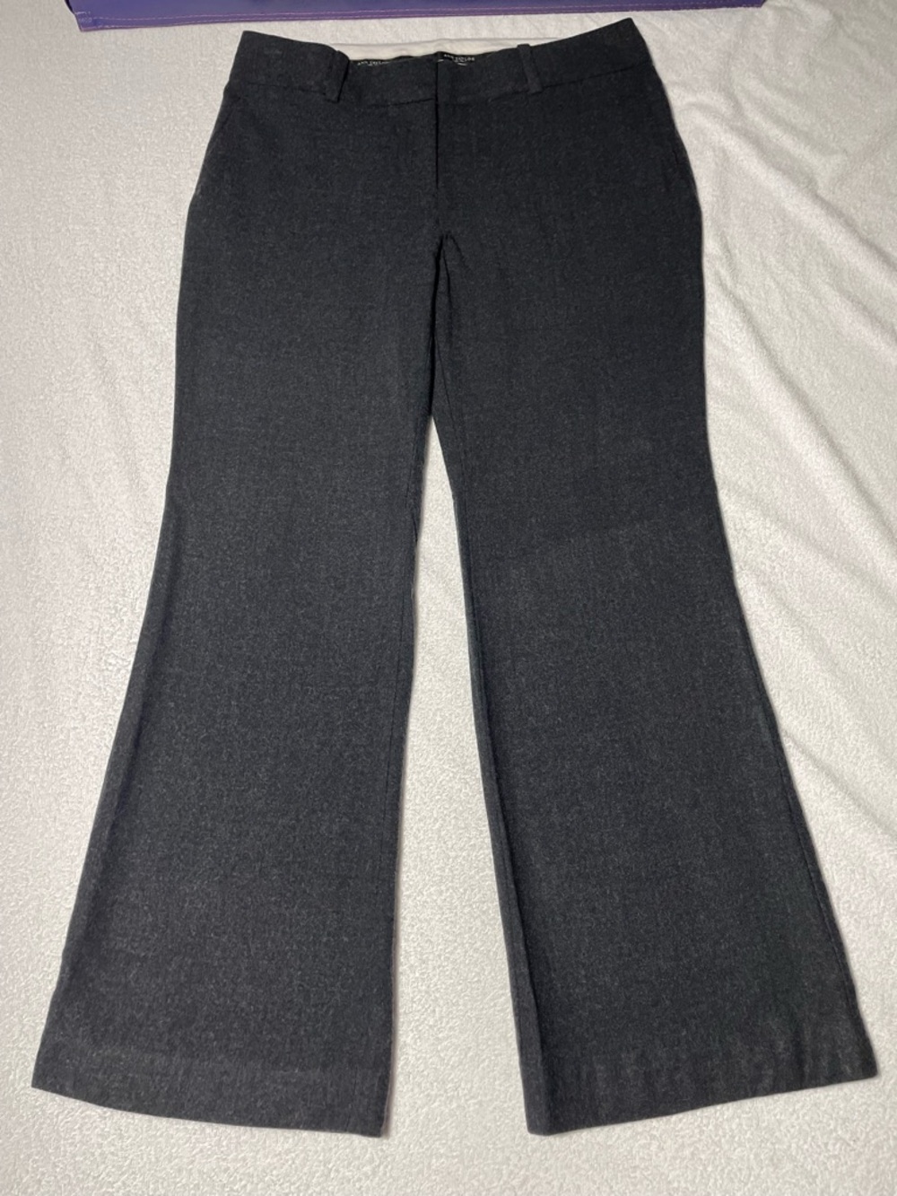 Ann Taylor Dark Gray Wide-Leg Dress Pants
